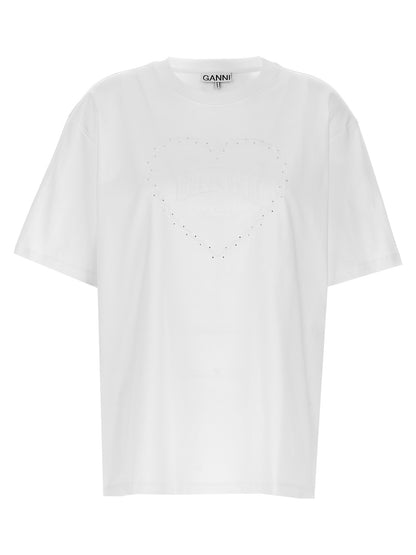 Rhinestone logo embroidery T-shirt T-shirt