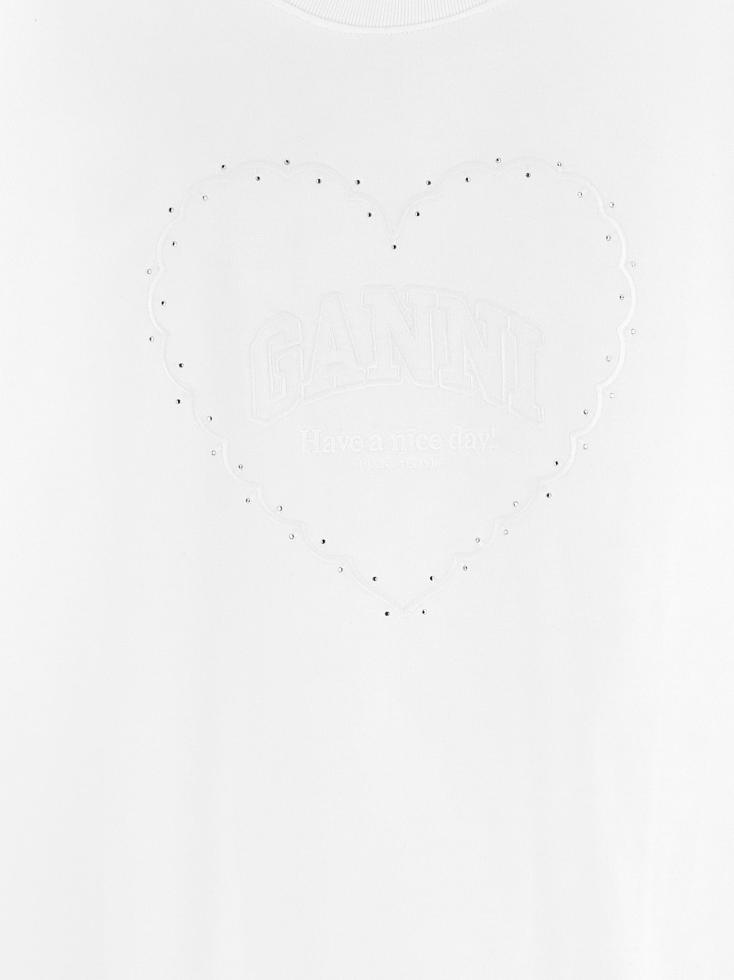 Rhinestone logo embroidery T-shirt T-shirt