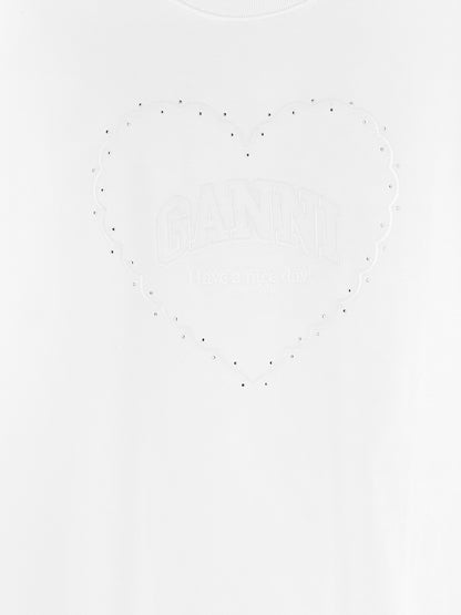 Rhinestone logo embroidery T-shirt T-shirt