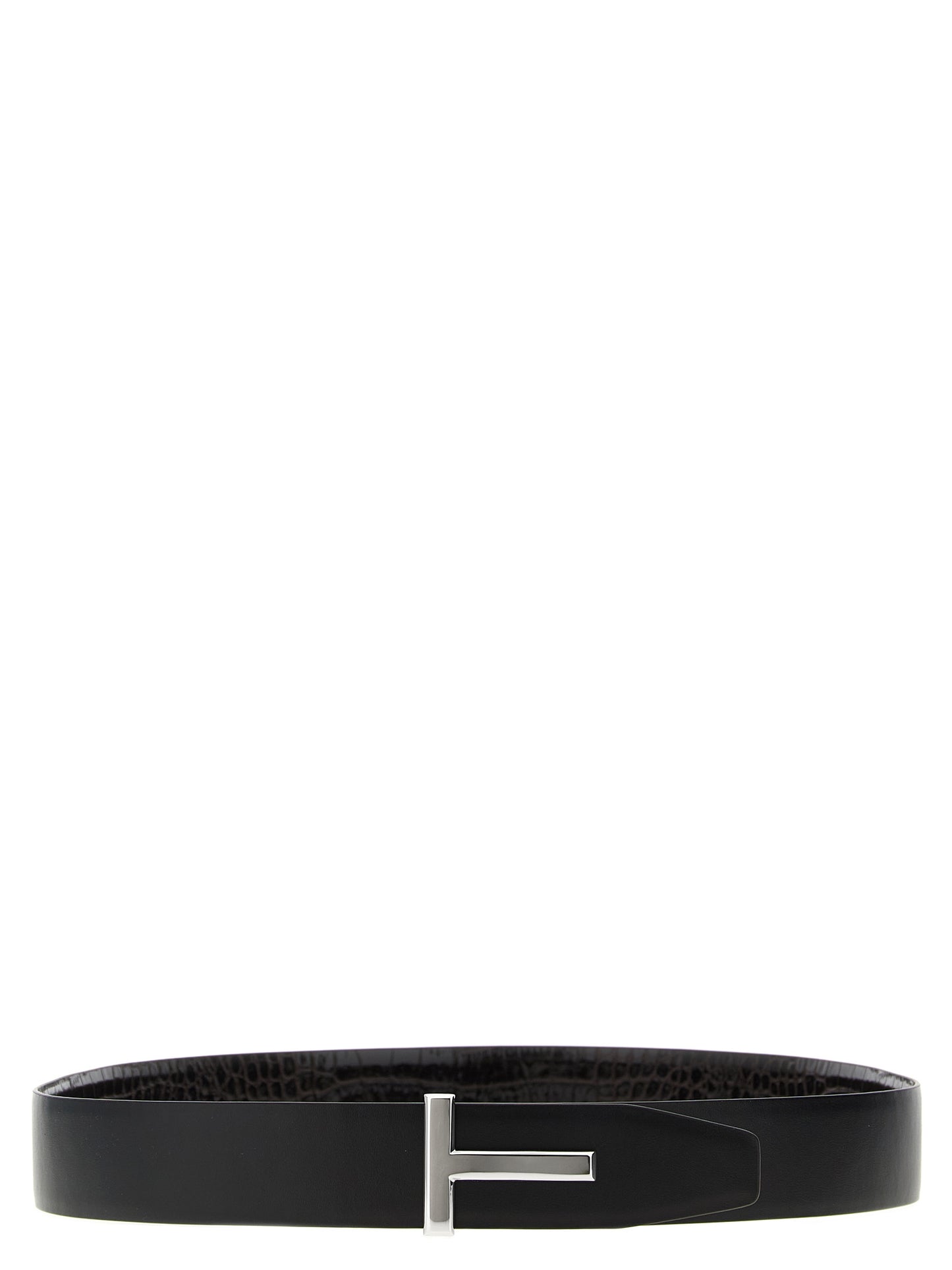 Reversible crocodile leather belt Belts