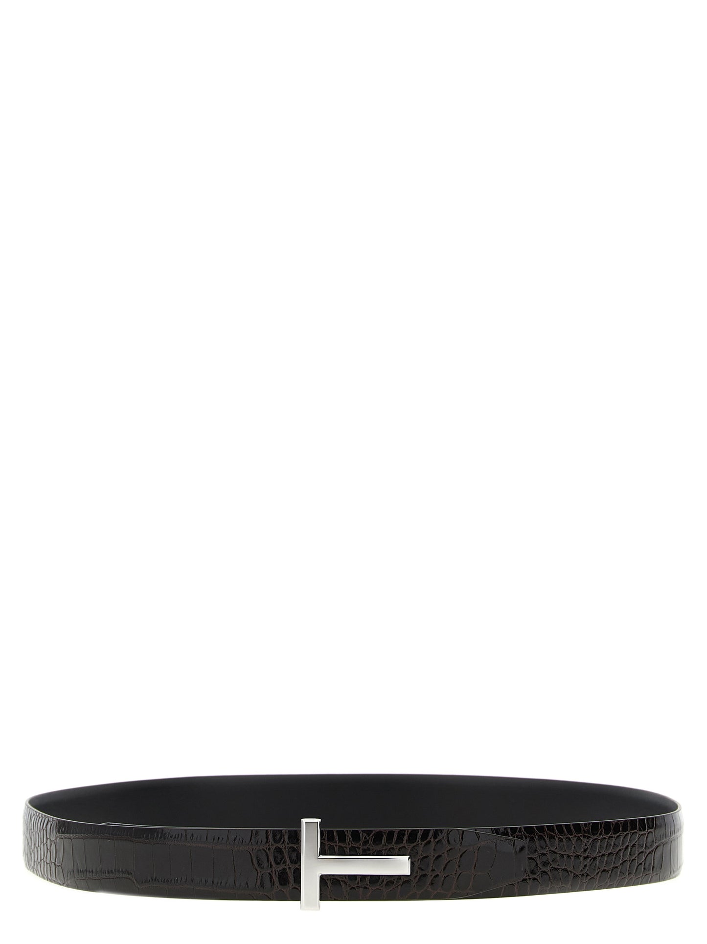 Reversible crocodile leather belt Belts