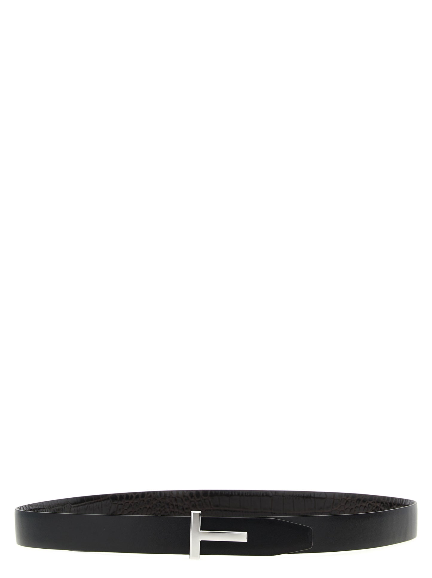 Reversible crocodile leather belt Belts