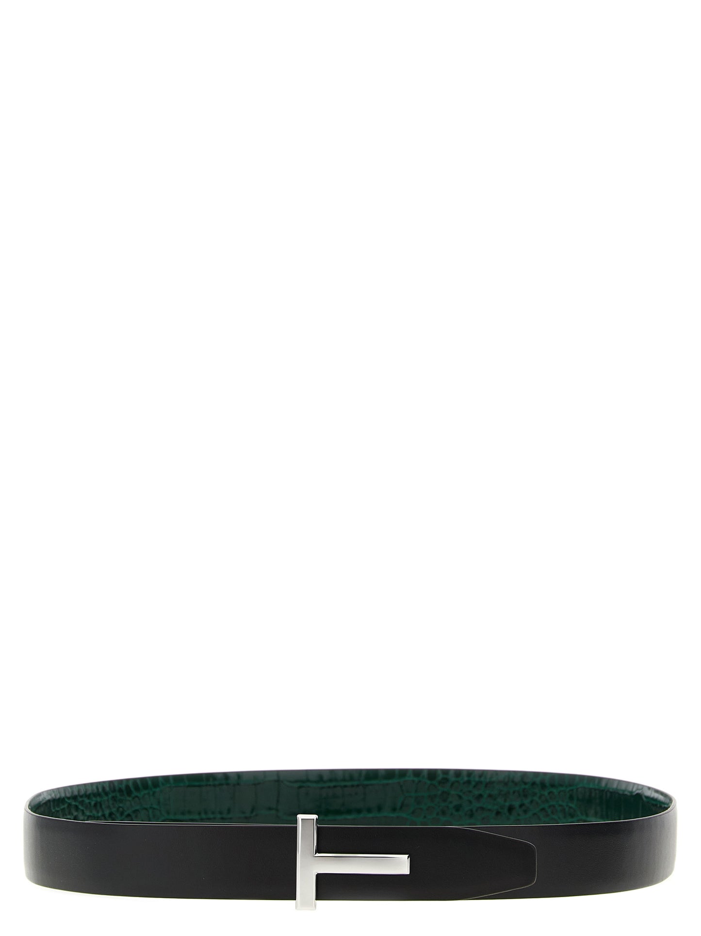 Reversible crocodile leather belt Belts