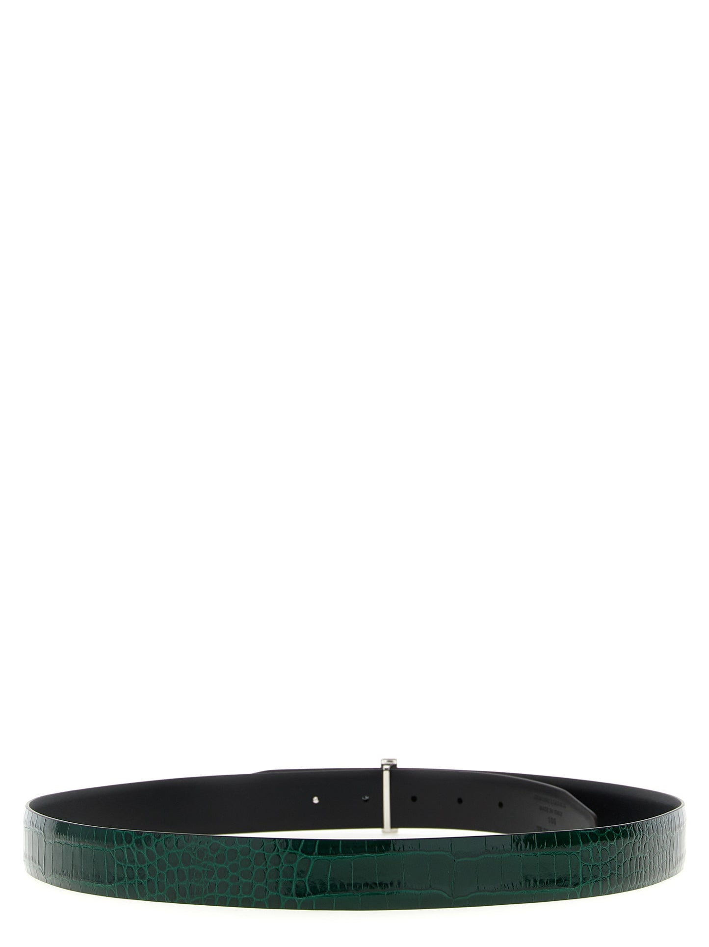 Reversible crocodile leather belt Belts