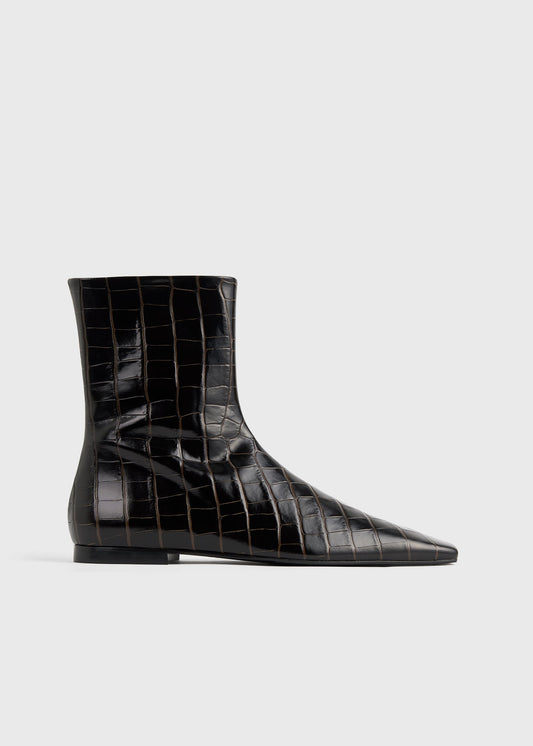 Toteme Zipped croco-embossed chelsea boots