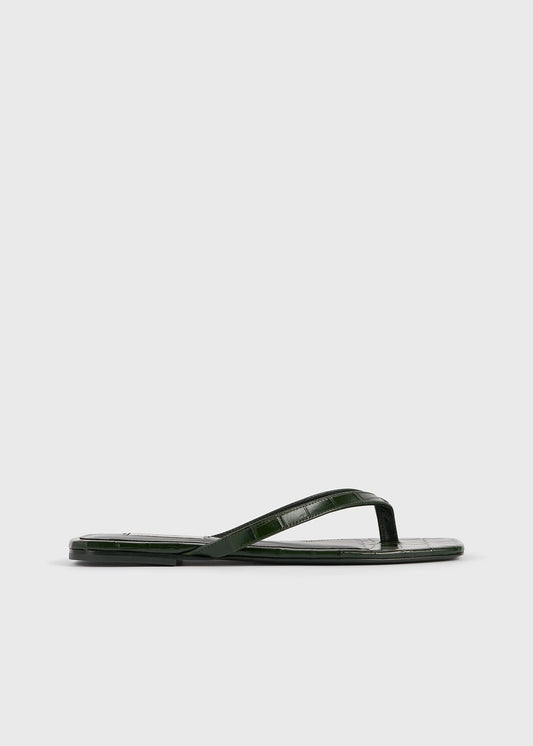 Toteme Croco-embossed flip flops