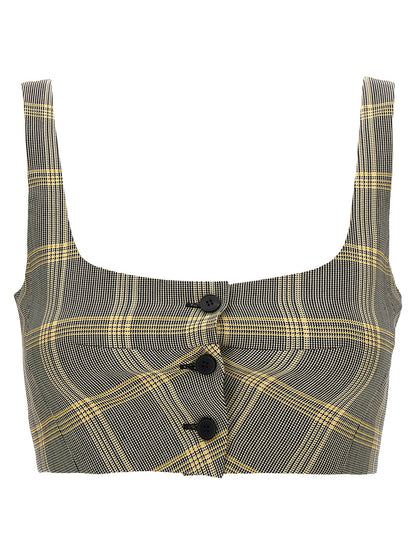Top cropped check Tops