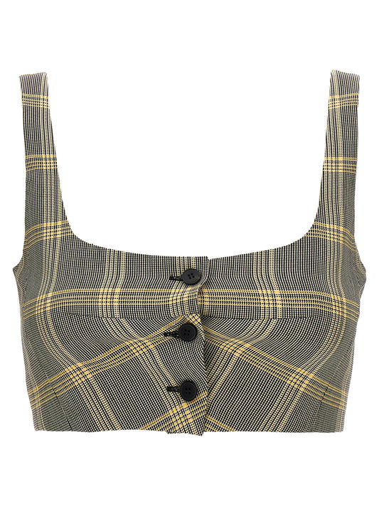 Top cropped check Tops