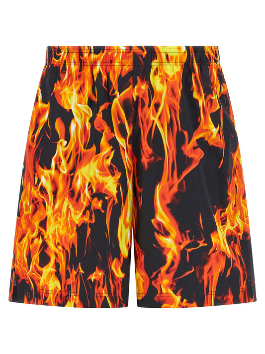 'Black & Orange Fire' bermuda shorts Bermuda, short