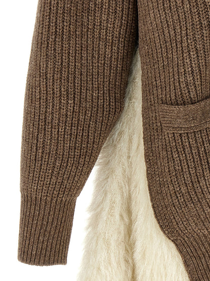 Two-material cardigan Sweater, cardigans