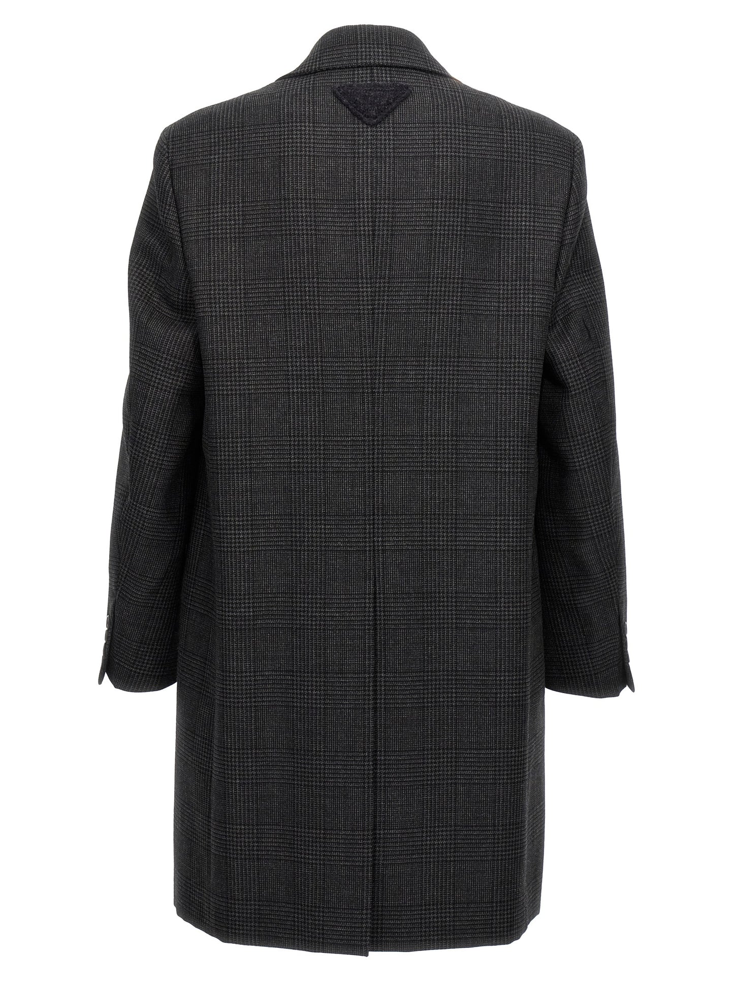 Check single-breasted coat Coats, trench coats