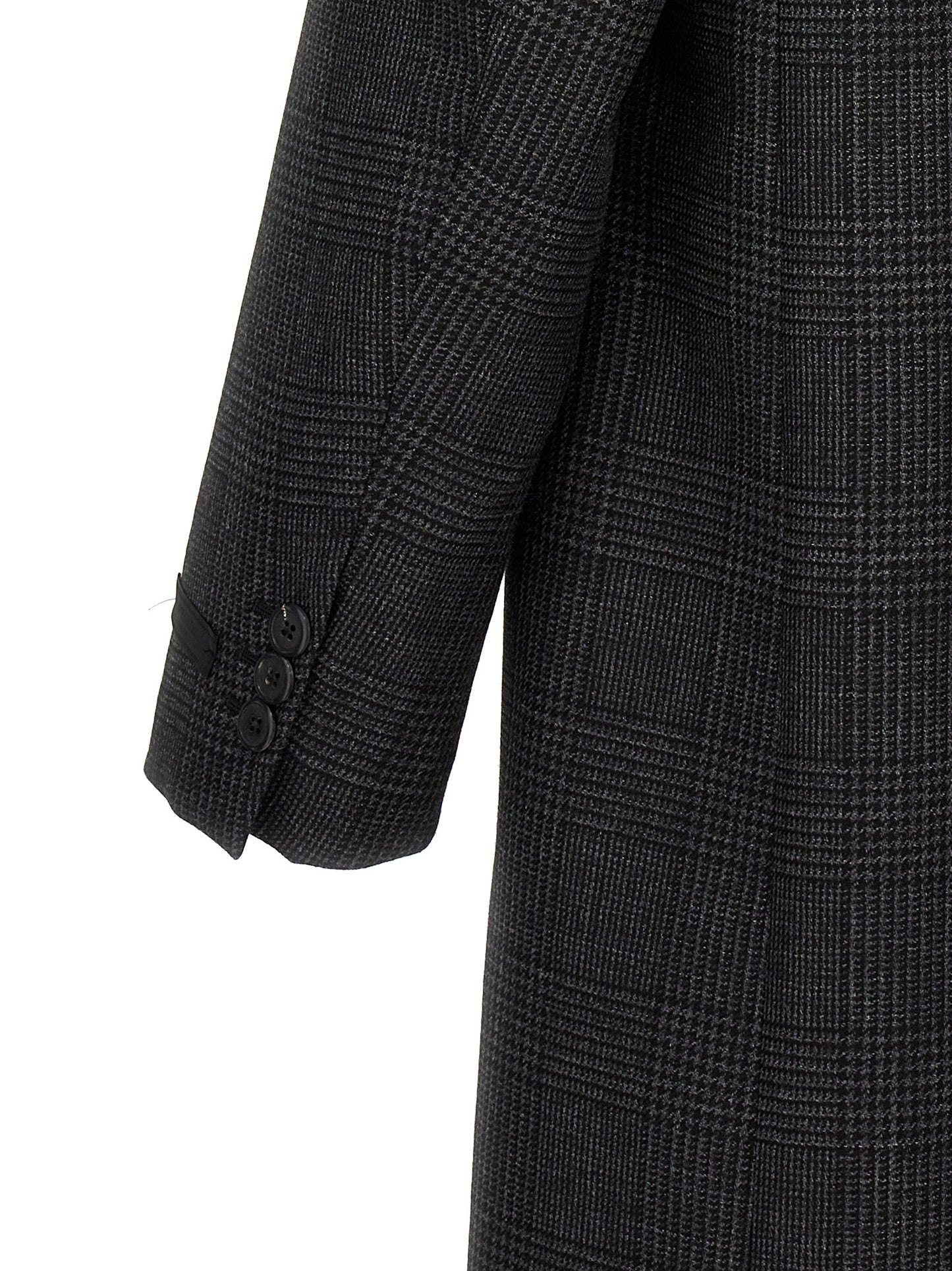 Check single-breasted coat Coats, trench coats