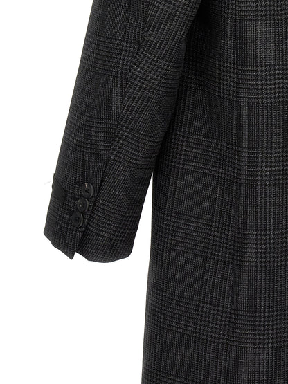 Check single-breasted coat Coats, trench coats