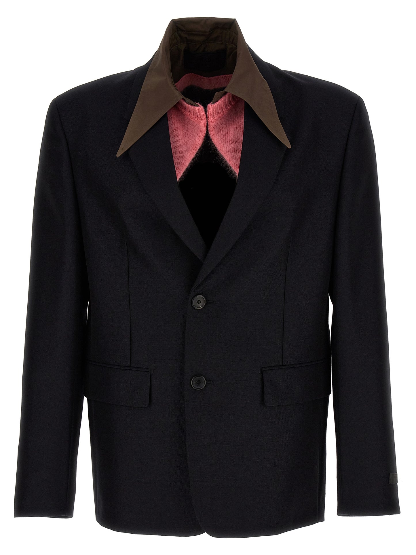 Removable collar single-breasted blazer Blazer