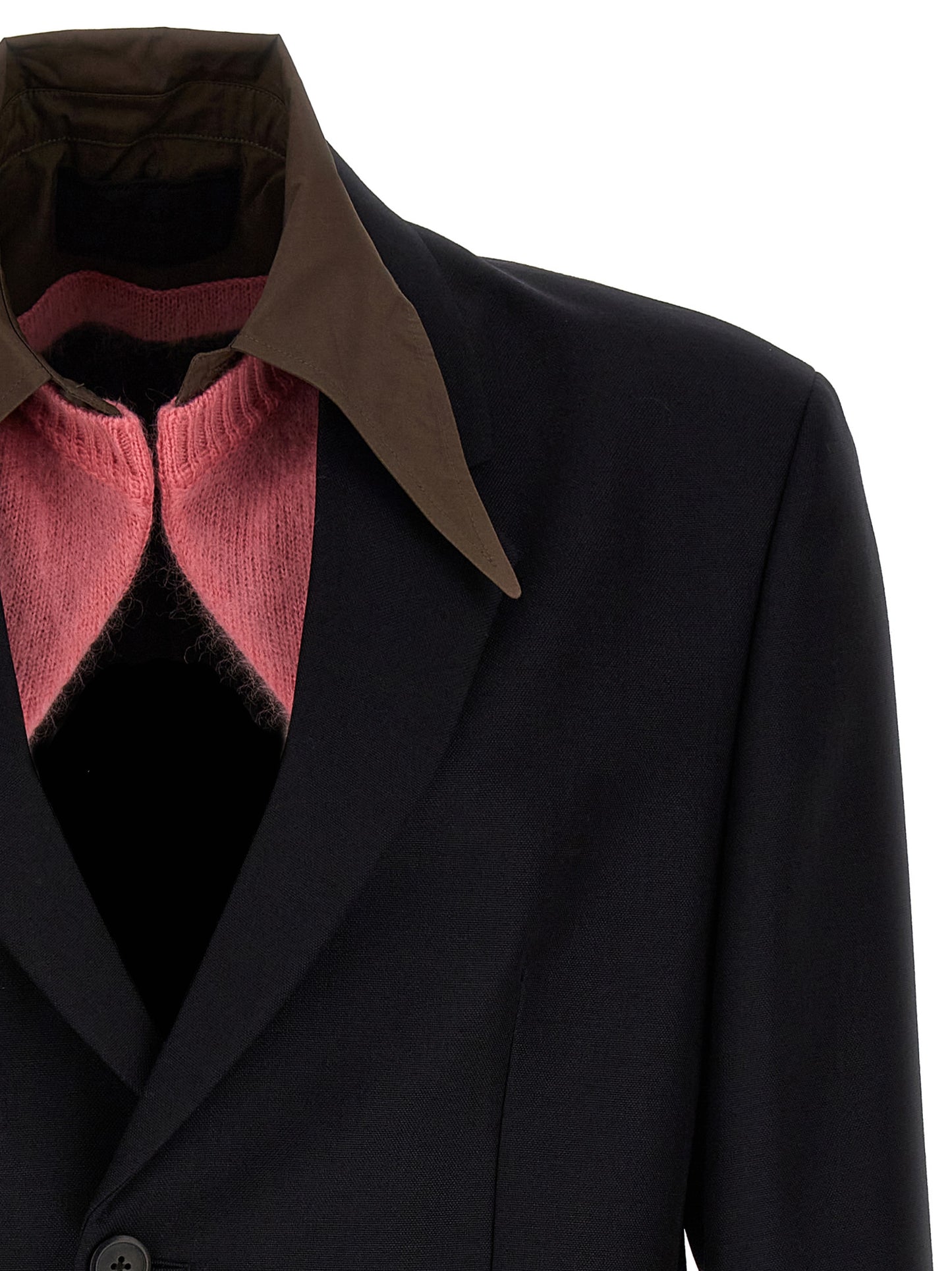 Removable collar single-breasted blazer Blazer