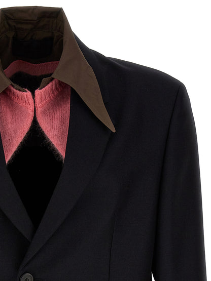 Removable collar single-breasted blazer Blazer