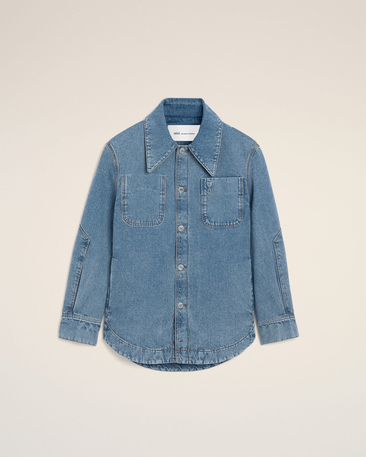 Ami Embossed ami de coeur worker overshirt