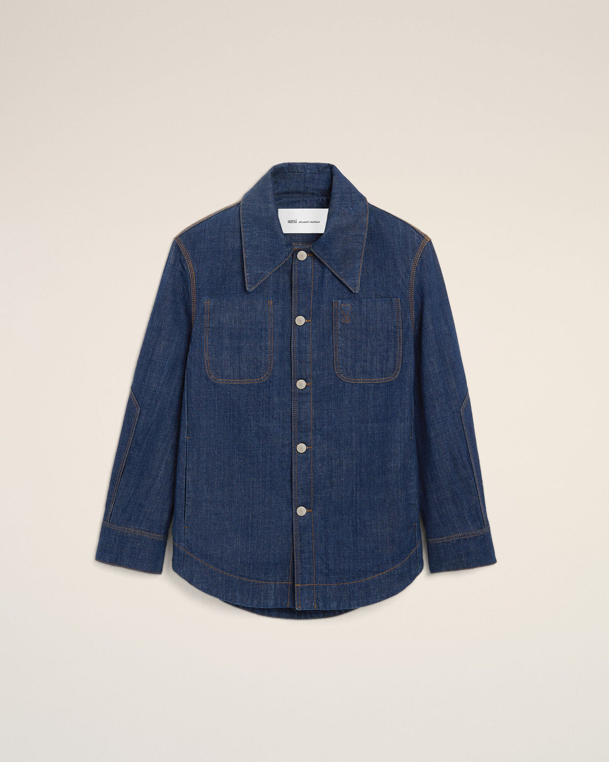 Ami Embossed ami de coeur worker overshirt