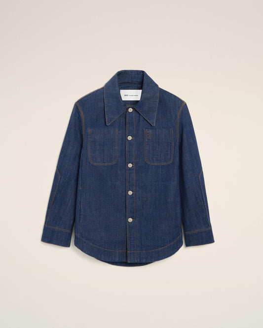 Ami Embossed ami de coeur worker overshirt