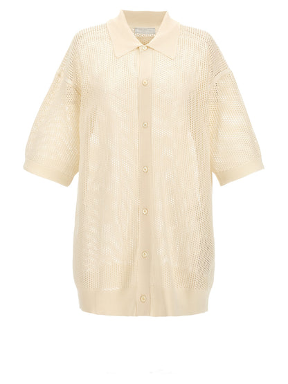 Mesh knit shirt Shirt, blouse
