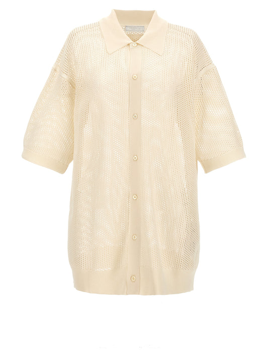 Mesh knit shirt Shirt, blouse