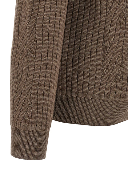 Ribbed and braid sweater Sweater, cardigans