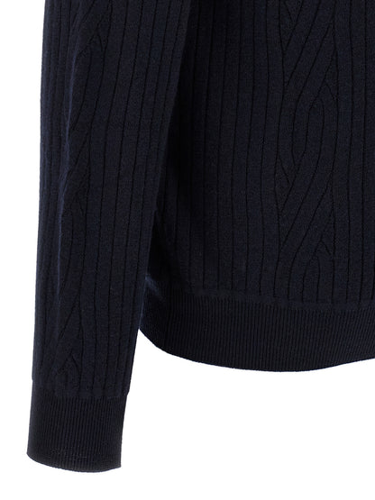 Ribbed and braid sweater Sweater, cardigans