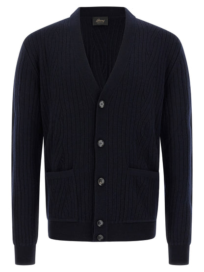 Ribbed and braid cardigan Sweater, cardigans