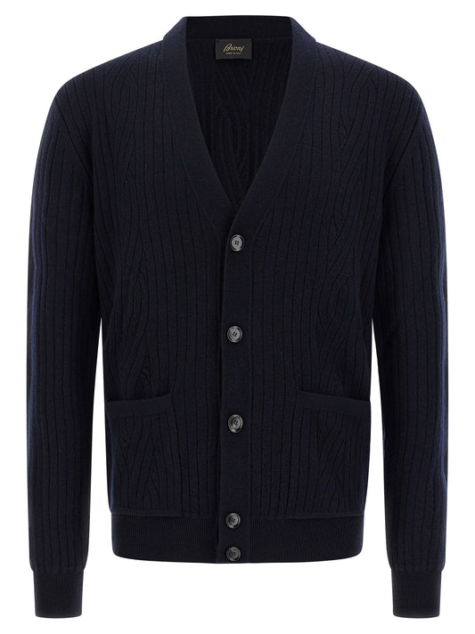 Ribbed and braid cardigan Sweater, cardigans