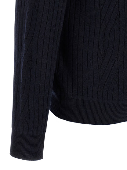 Ribbed and braid cardigan Sweater, cardigans