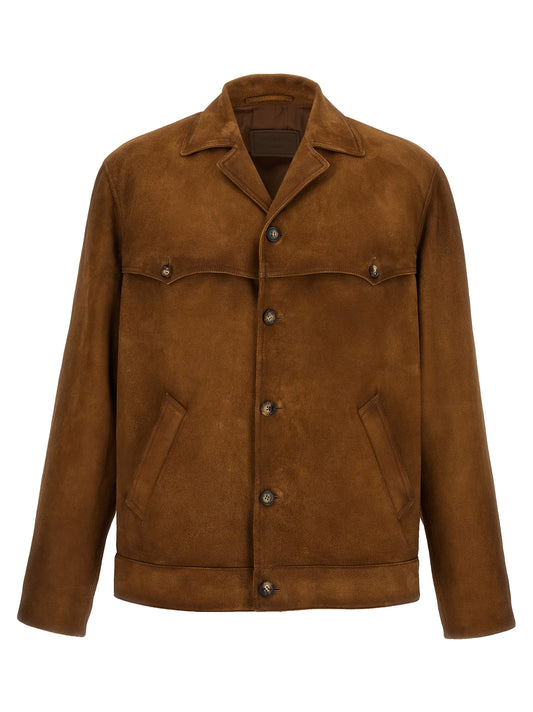 Suede blouson Down jacket, Parka, Casual jackets