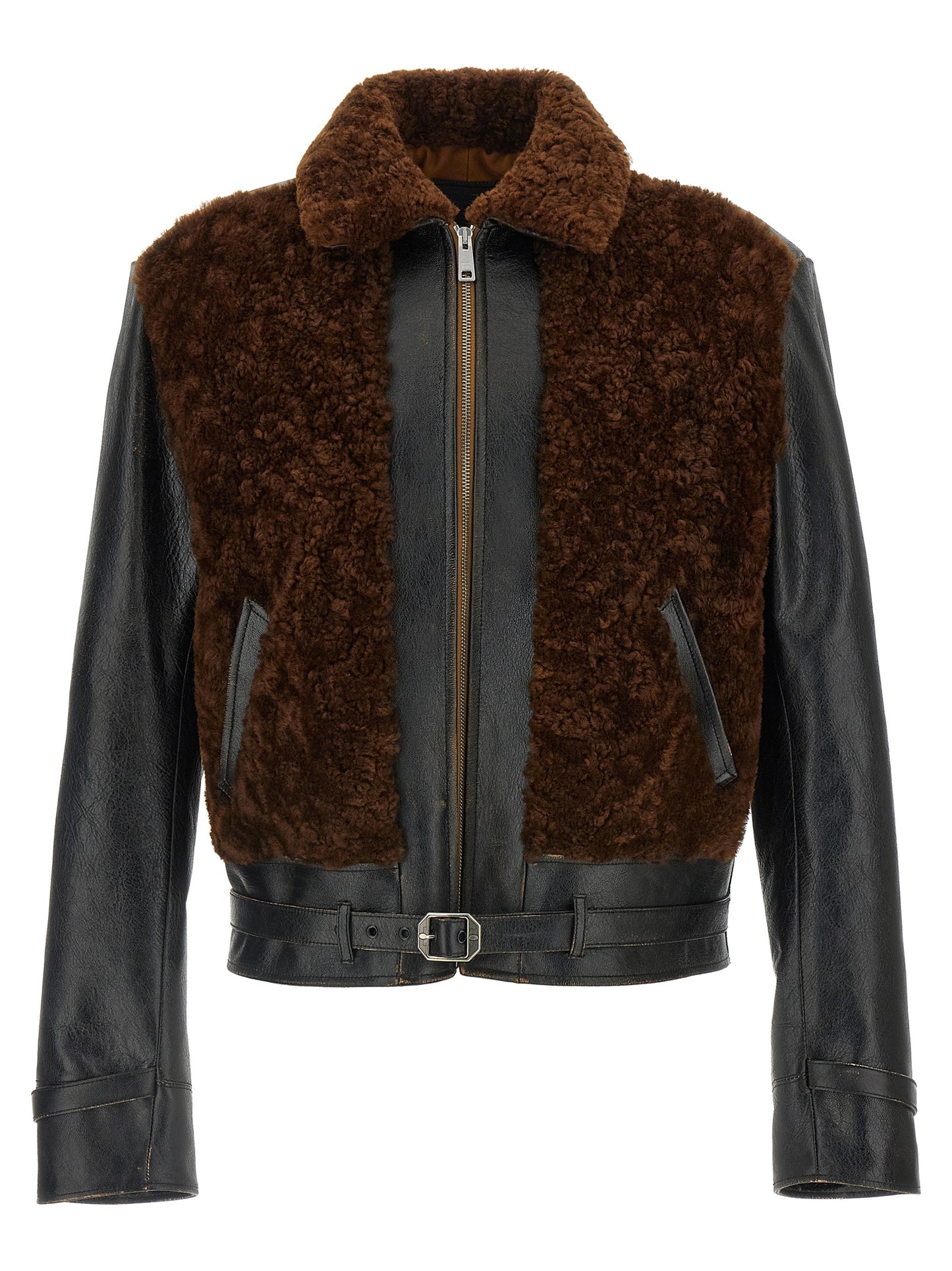 Sheepskin and leather jacket Down jacket, Parka, Casual jackets