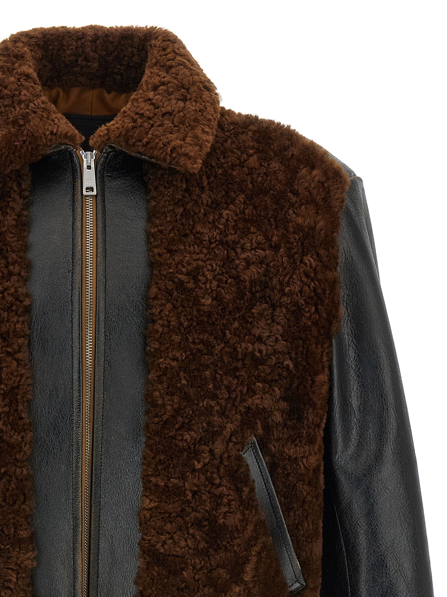 Sheepskin and leather jacket Down jacket, Parka, Casual jackets