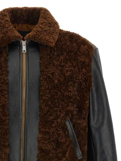 Sheepskin and leather jacket Down jacket, Parka, Casual jackets