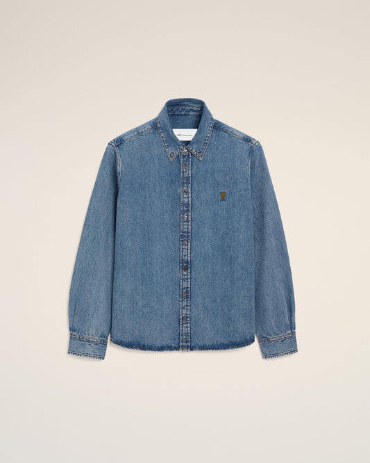 AMI PARIS Denim shirt with long sleeves