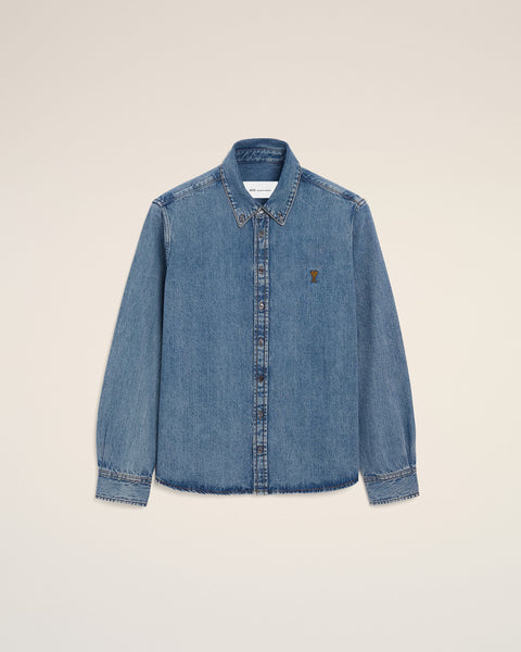 AMI PARIS Denim shirt with long sleeves