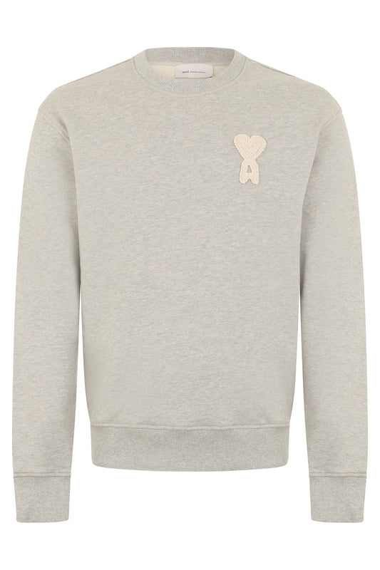 Ami Crewneck classic fit with ami de coeur knitted pat
