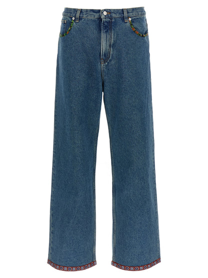 Valentino Garavani floral insert jeans Jeans