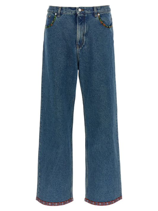 Valentino Garavani floral insert jeans Jeans