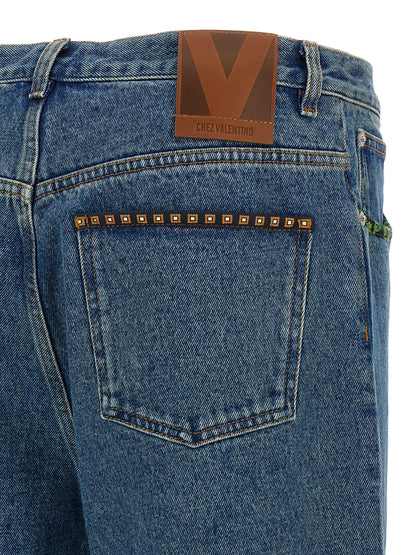 Valentino Garavani floral insert jeans Jeans