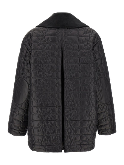 'Black Shiny Quilt Midi' jacket Casual jackets, parka