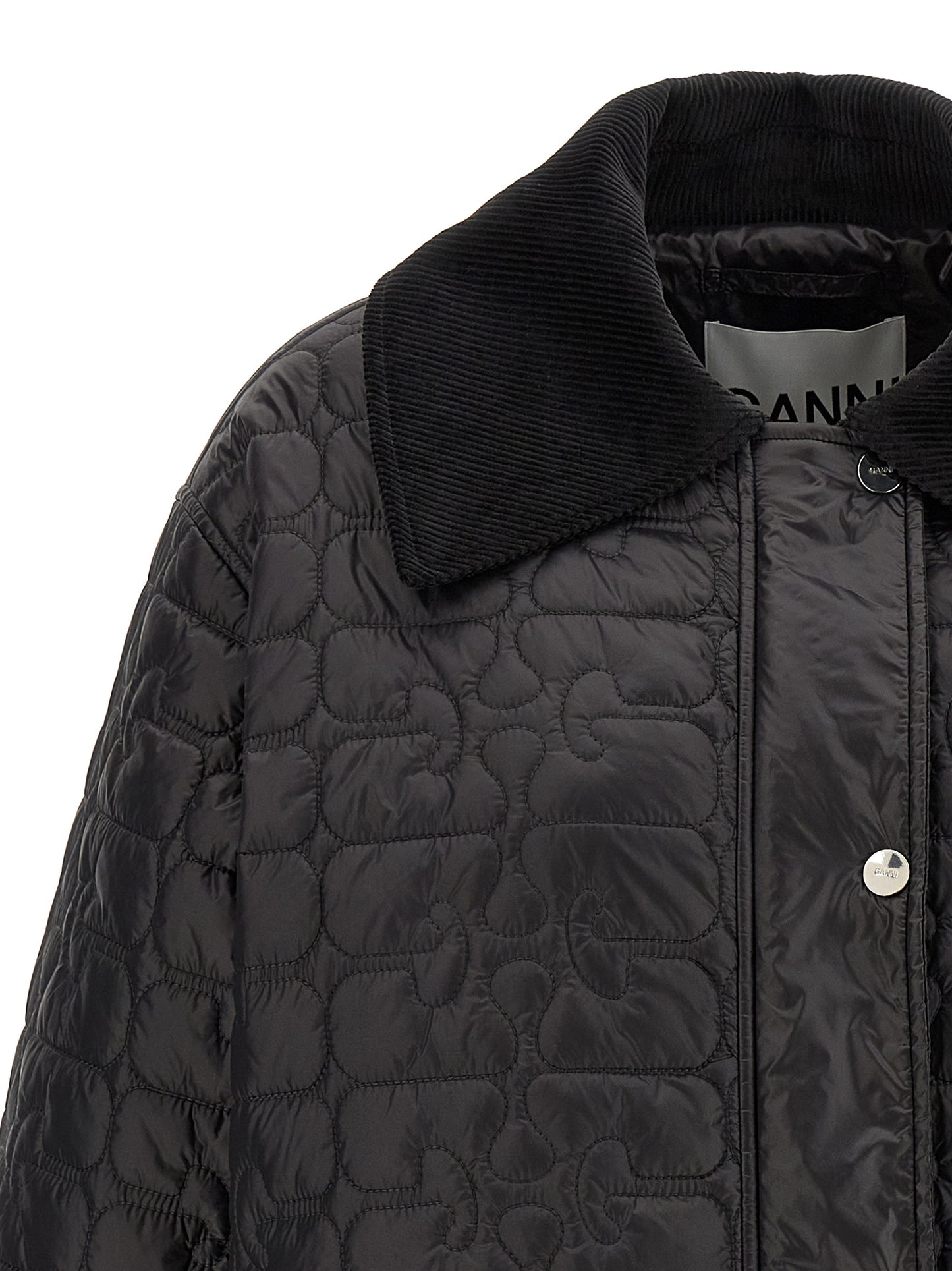 'Black Shiny Quilt Midi' jacket Casual jackets, parka
