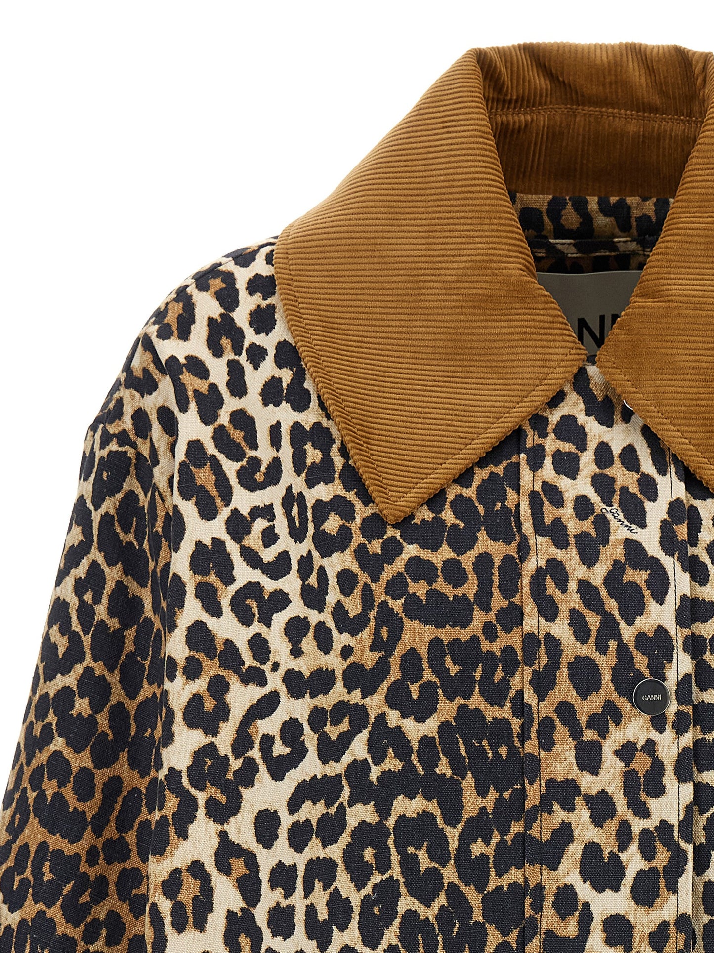 'Leopard Printed Canvas Midi' jacket Down jacket, Parka, Casual jackets