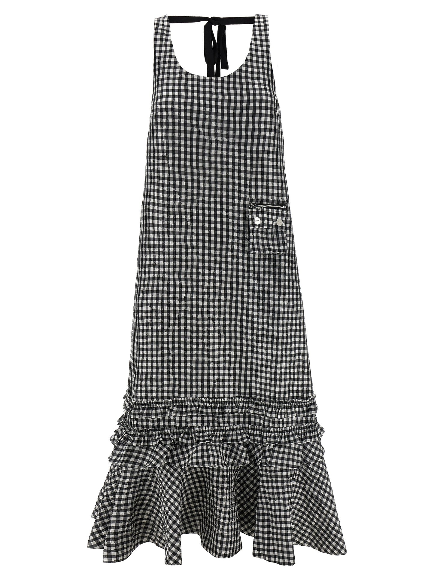 'Crinkled Check Long' dress Dresses