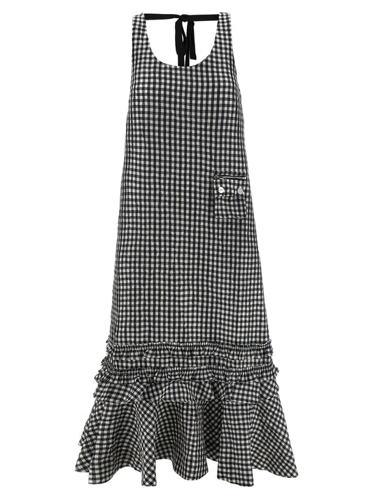 'Crinkled Check Long' dress Dresses