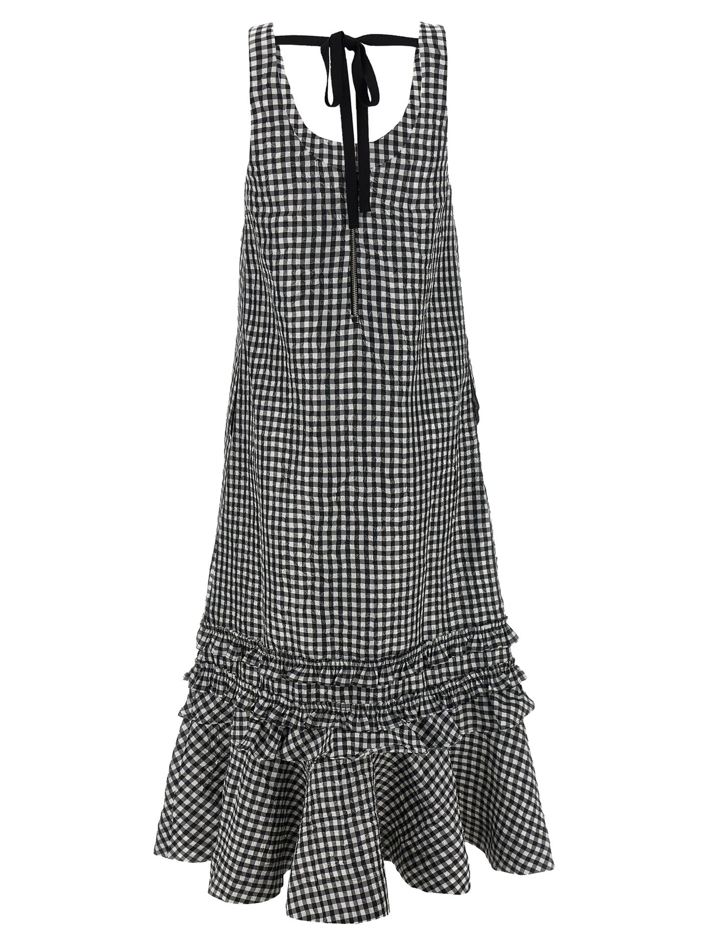 'Crinkled Check Long' dress Dresses