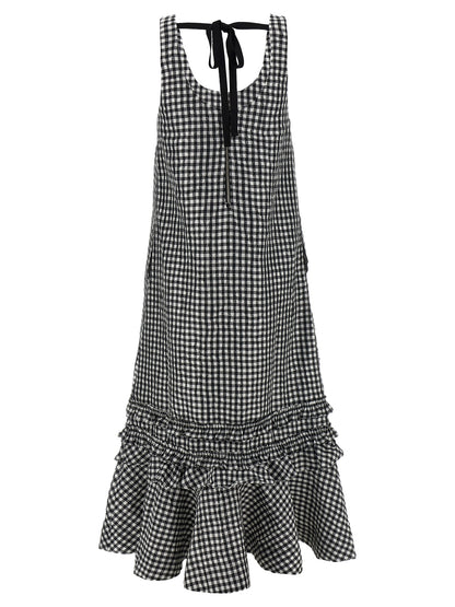 'Crinkled Check Long' dress Dresses