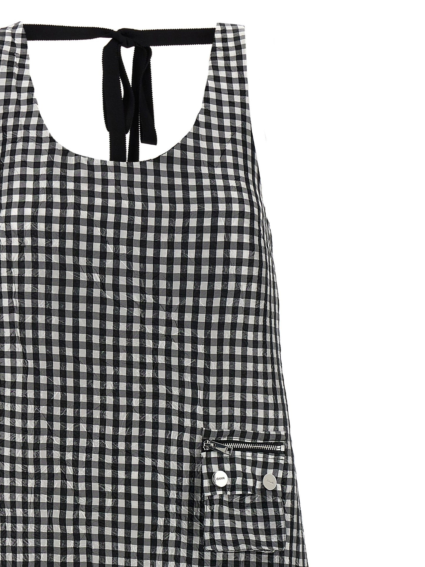 'Crinkled Check Long' dress Dresses