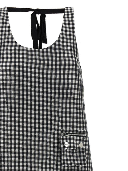 'Crinkled Check Long' dress Dresses