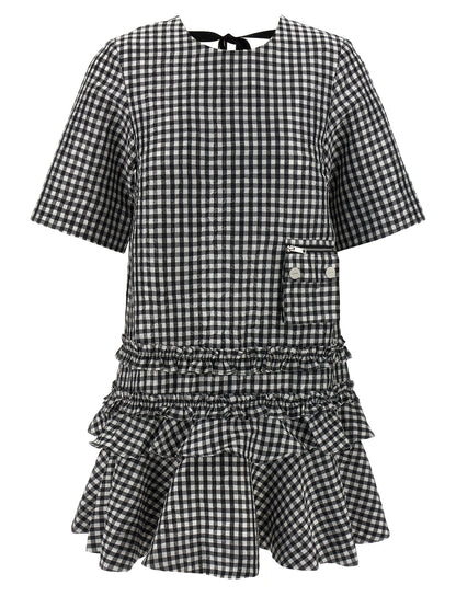 'Crinkled Check Mini' dress Dresses